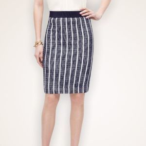 ANN TAYLOR Striped Tweed Pencil Skirt